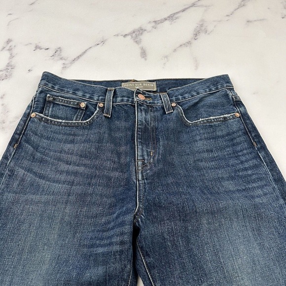 Point Sur Denim J.Crew Shoreditch Straight Leg Jeans Size 28 Raw Hem Distressed - Picture 2 of 10